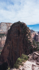 Views to the top of angels landing in Zion National Park, Utah, USA