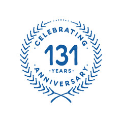 131 years design template. 131st logo. Vector and illustration.