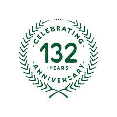 132 years design template. 132nd logo. Vector and illustration.
