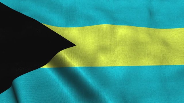 Bahamas flag waving in the wind. National flag Commonwealth of the Bahamas