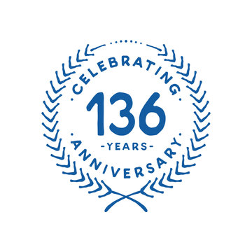 136 years design template. 136th logo. Vector and illustration.