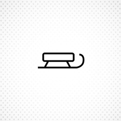 winter sleigh line icon on white background