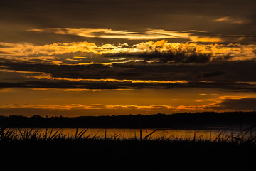 Sunset over the river