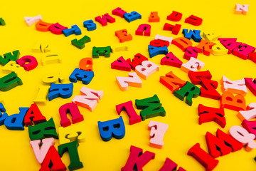small colorful wooden letters
