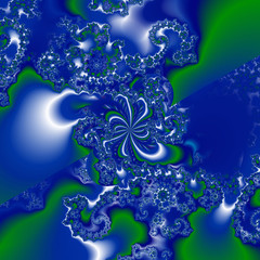 Blue green abstract blue background with snowflakes