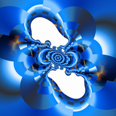 Blue white abstract background with circles