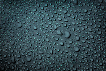 water drops on blue background