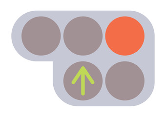 信号機のイラスト　赤　直進