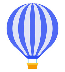 Balloon with a basket vector icon flat isolated