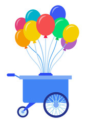 Balloon cart vector icon flat isolated