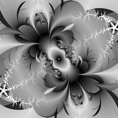 Silver black and white vortex, abstract background