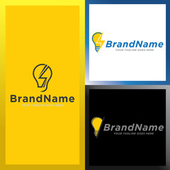 Light bulb logo icon vector. Logo template art eco energy power electricity idea concept. Simple design on white background.