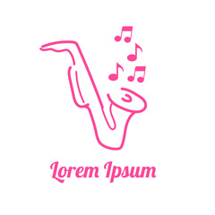 Saxophone logo design. Music instrument logo, Music jazz logo template