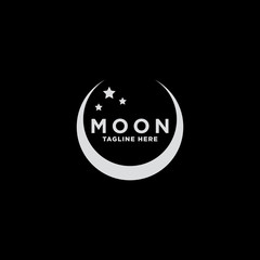 Moon logo icon vector. Night moon logo illustration. Simple design on white background.