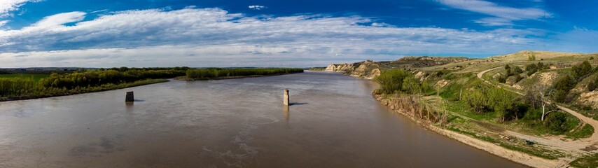 MAY 2019, North Dakota, USA - Yellowstone River, Retracing the Lewis and Clark Expedition - May 14,...