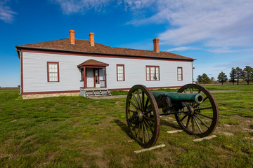 MAY 21 2019, FORT BUFORD, N DAKOTA, USA - Fort Buford Cemetery Site, 1866, confluence of the Missouri and Yellowstone River. Sitting Bull surrendered here