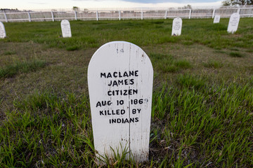 MAY 21 2019, FORT BUFORD, N DAKOTA, USA - Fort Buford Cemetery Site, 1866 near the confluence of...