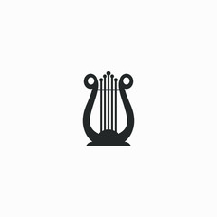 Harp Music Instrument Logo Design Inspiration Vector