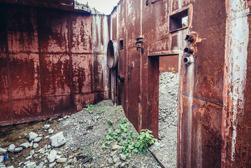 Abandoned and unfinished bunker from Soviet era called Object 1180 near Oliscani village, Moldova