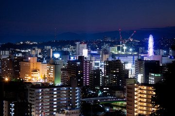 Obraz premium 城山より見る鹿児島市街地の夜景 