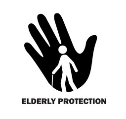 elderly protection logo design concept