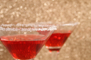 Glasses with a red cocktail