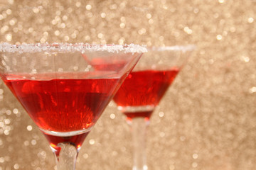 Glasses with a red cocktail