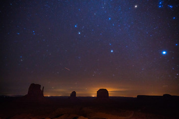 Monument valley at winter night