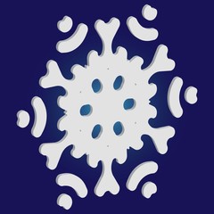 Christmas paper snowflake on blue background.