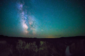 Milky way over Yellowstone national park