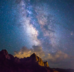 Milky way over Zion national park, Utah