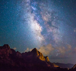 Milky way over Zion national park, Utah