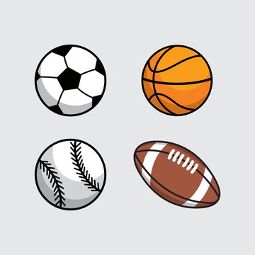 Soccer, Basketball, Baseball Football vector