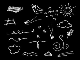 Vector hand drawn collection of design element. Doodle illustration. use for concept design