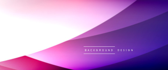 Wave liquid style lines with shadows and light on gradient background. Trendy simple fluid color gradient abstract background with dynamic straight shadow line effect