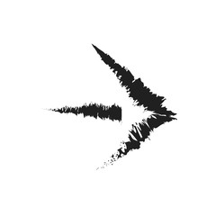 Arrow of icon vector grunge style brushes