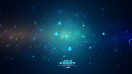 Abstract technology background  molecule and communication. science or digital technology concept. vector illustration.