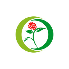 Rose icon logo design vector template