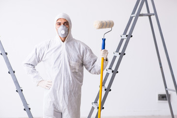 Painter working at construction site