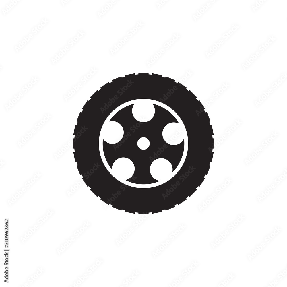 Poster Tyre icon logo design vector template