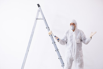 Painter working at construction site