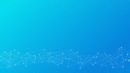 light blue dots line abstract background about big data, artificial aintelligence, space, data lake, computer, science, DNA, and technology., 