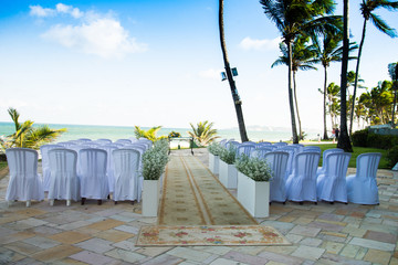 wedding ceremony facing the sea