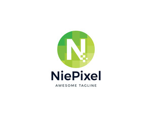 Initial letter N logo design