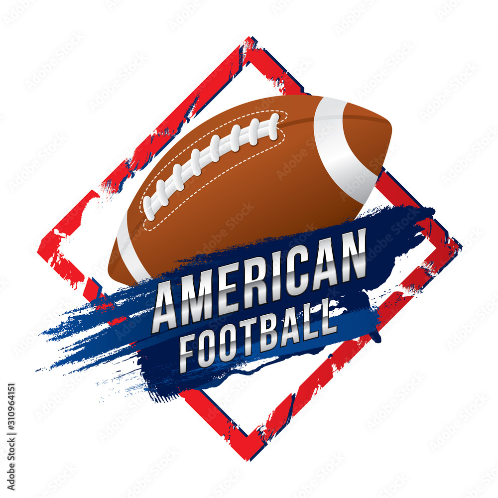 Wall mural Vector of American football badge design.