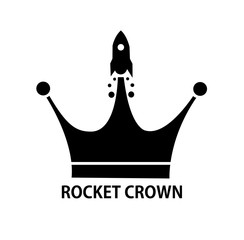 rocket crown logo design concept