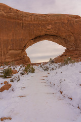 Beautiful arches national park during winter