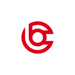 BC letter logo design circle