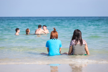 young couple on the beach