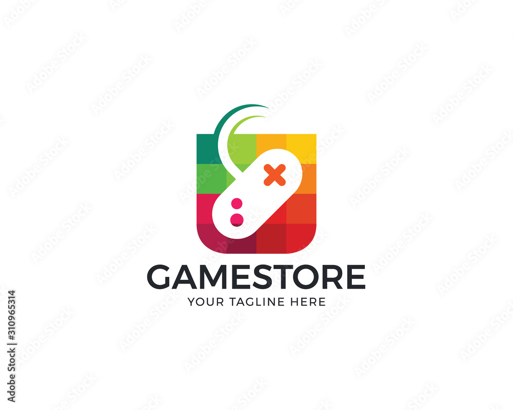 Wall mural game store logo design